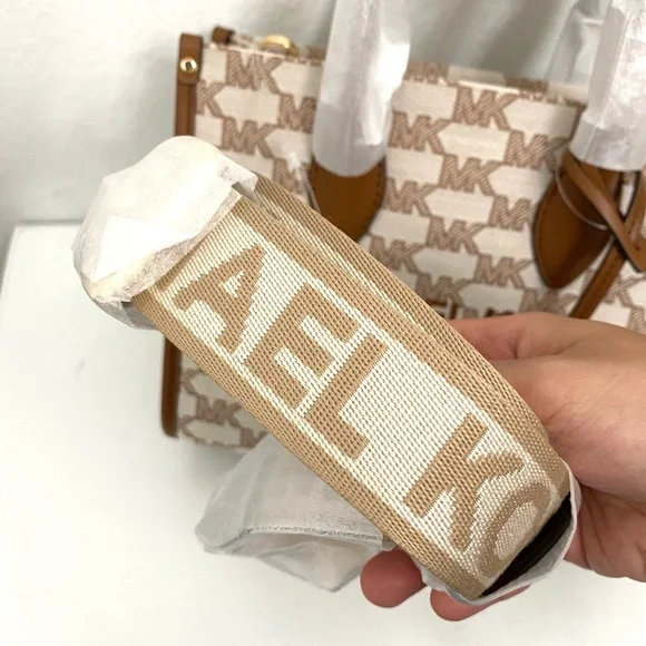 Michael Kors Mirella Small Logo Jacquard Crossbody Bag - Picture 10 of 10